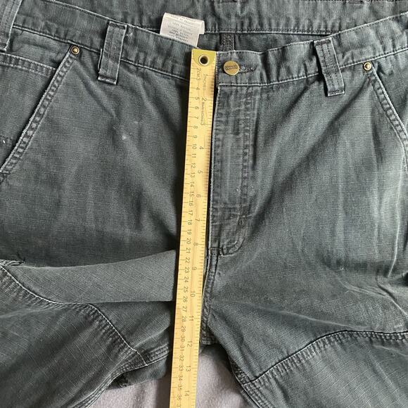 Carhartt Cargo Pants Mens 37x30 Black Relaxed Fit Double Knee Workwear Utility - Picture 14 of 16
